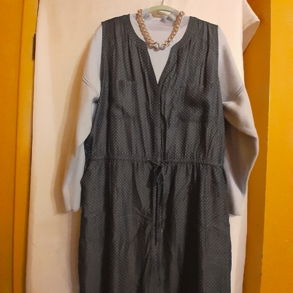 INDIGO DOT MIDI DRESS
